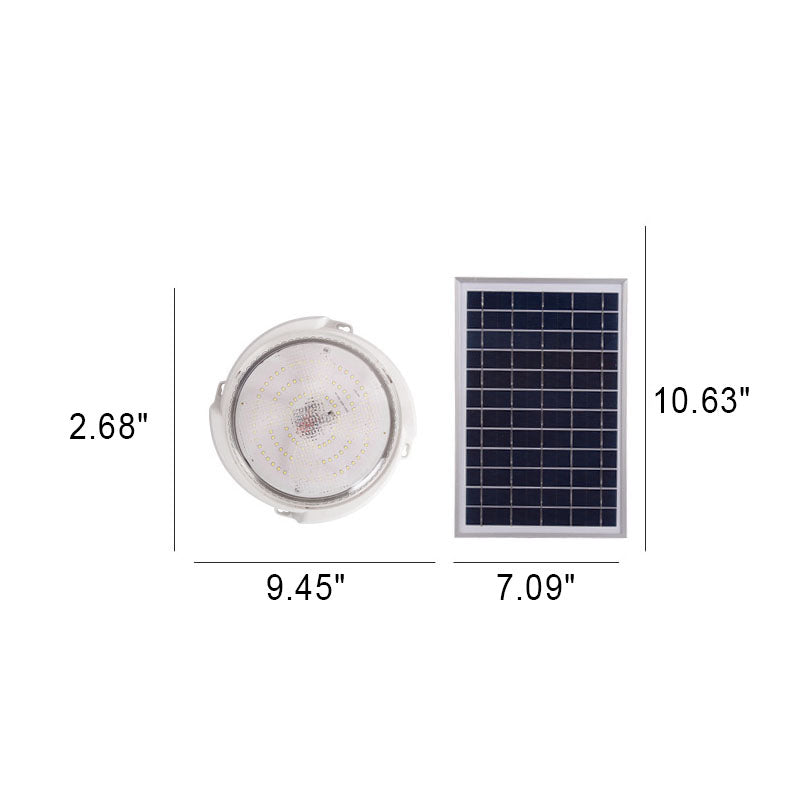 Modern Round Solar LED Remote Control Outdoor Indoor Flush Mount Lighting | Kalsten