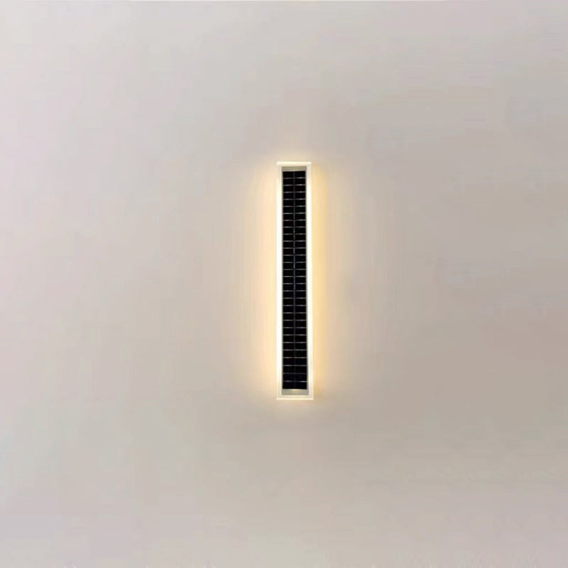 Minimalist Outdoor Solar Rectangular Strip Waterproof Patio LED Wall Sconce Lamp | Kalsten