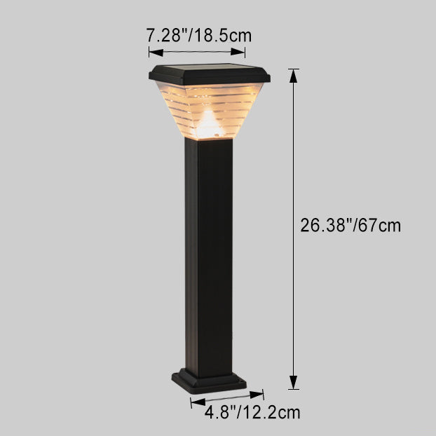 Modern Minimalist Square Cylinder Solar Waterproof ABS PC LED Outdoor Light For Garden | Kalsten