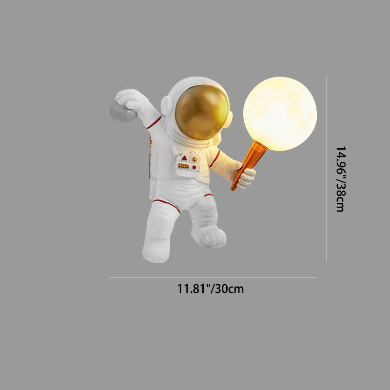 Skanto | Modern Creative Cartoon Astronaut Resin ABS 1-Light Wall Lamp for Bedroom