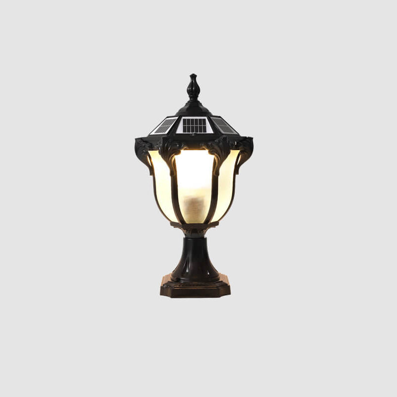 European Retro Die-Cast Aluminum Glass Solar Waterproof Outdoor Garden Landscape Column Light | Kalsten
