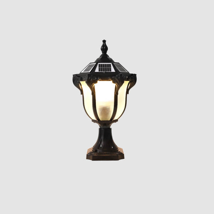 European Retro Die-Cast Aluminum Glass Solar Waterproof Outdoor Garden Landscape Column Light | Kalsten