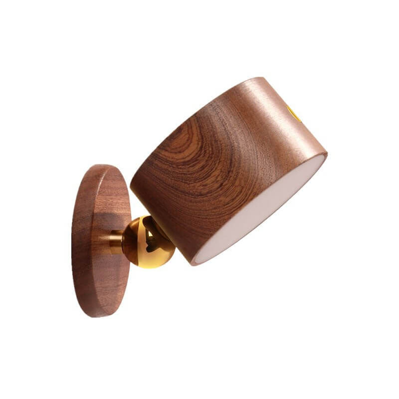 Simple wood USB rechargeable touch magnet LED night light wall sconce lamp | Kalsten