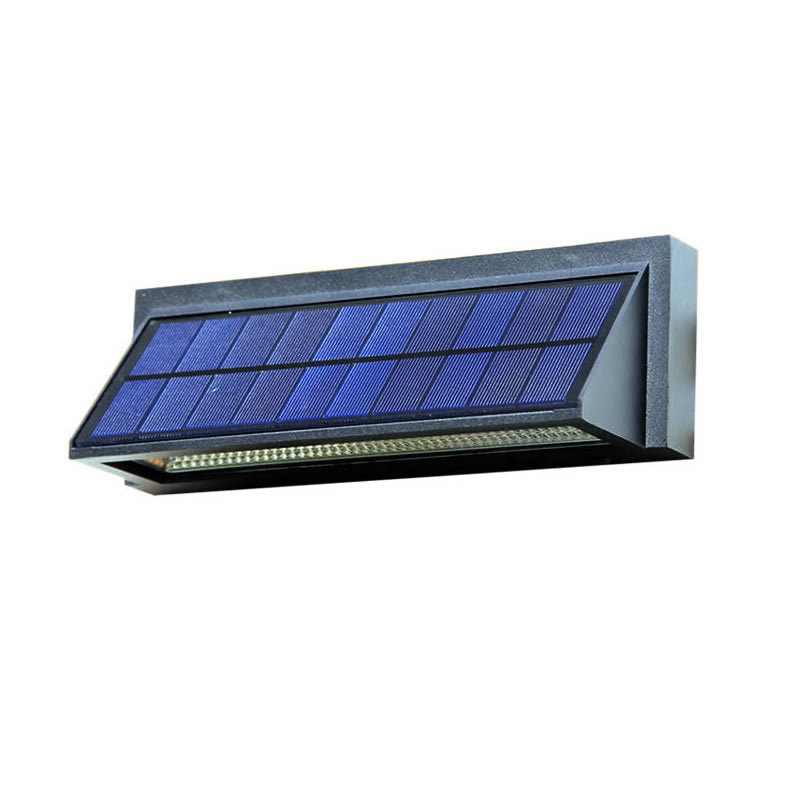 Outdoor Solar Waterproof Rectangular Slant LED Patio Wall Sconce Lamp | Kalsten