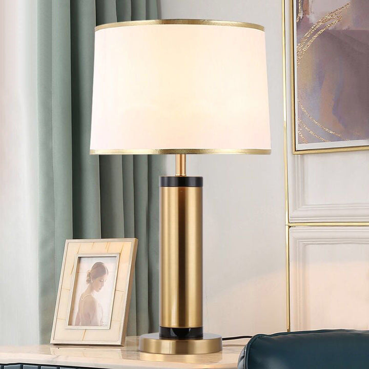 Modern Transitional Cylinder Iron Fabric 1-Light Table Lamp for the Living Room | Kalsten