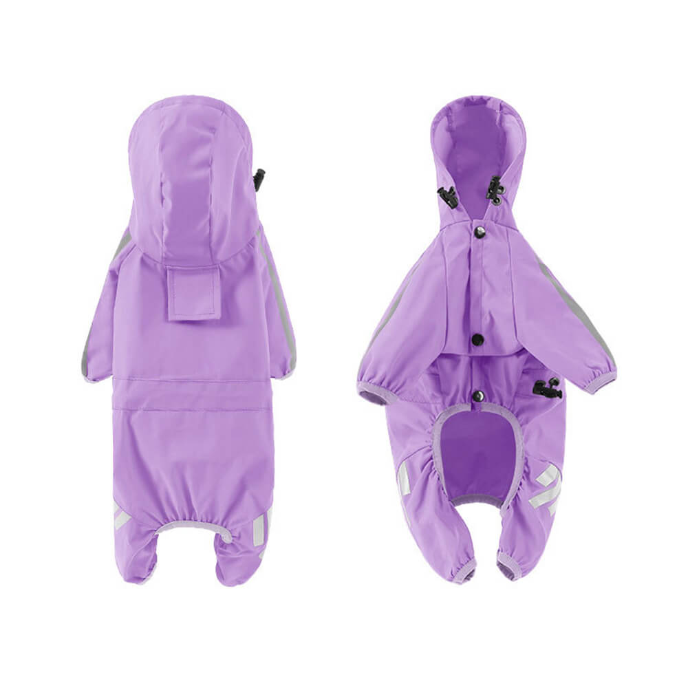 Skanto | Stylish Waterproof Adjustable Reflective Stripe Dog Raincoat with Hood