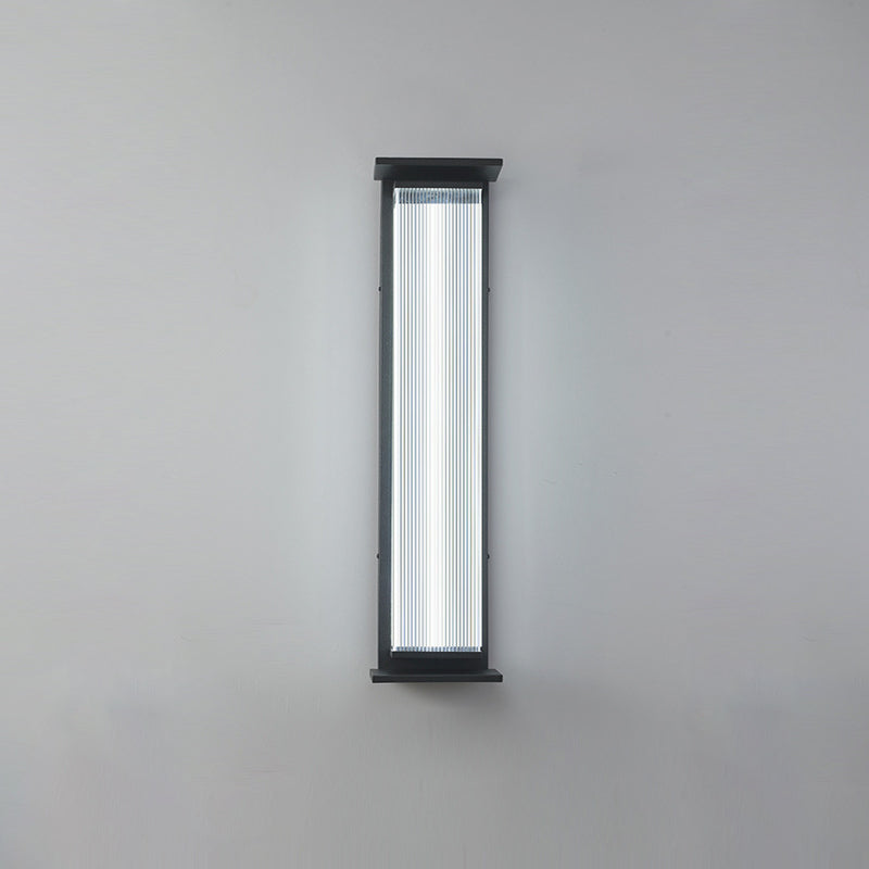 Modern Minimalist Waterproof Rectangular Stainless Steel Acrylic LED Wall Sconce Lamp For Outdoor Patio | Kalsten