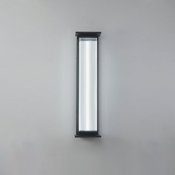 Modern Minimalist Waterproof Rectangular Stainless Steel Acrylic LED Wall Sconce Lamp For Outdoor Patio | Kalsten