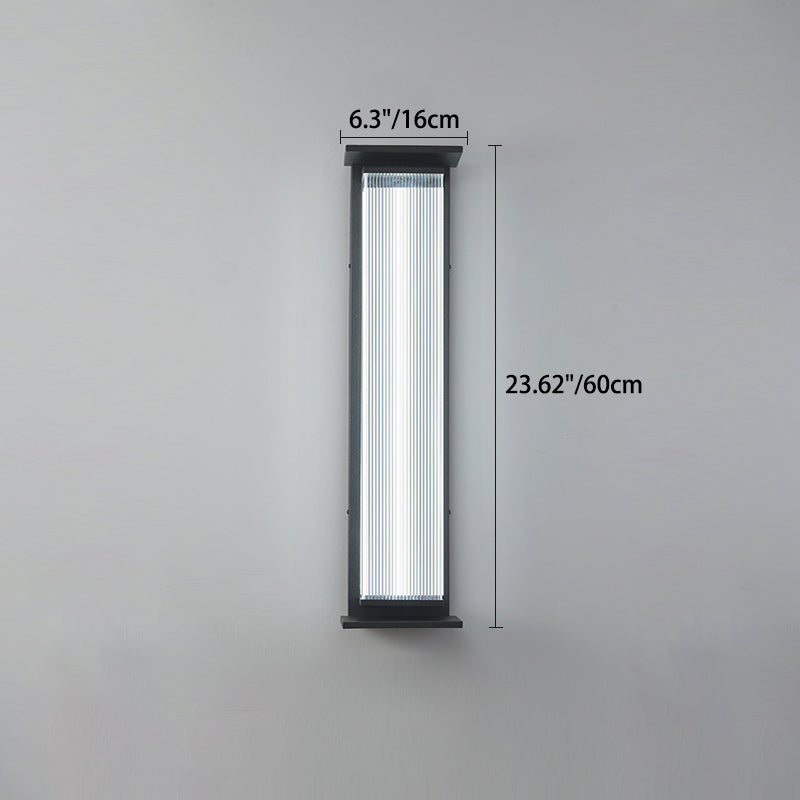 Modern Minimalist Waterproof Rectangular Stainless Steel Acrylic LED Wall Sconce Lamp For Outdoor Patio | Kalsten