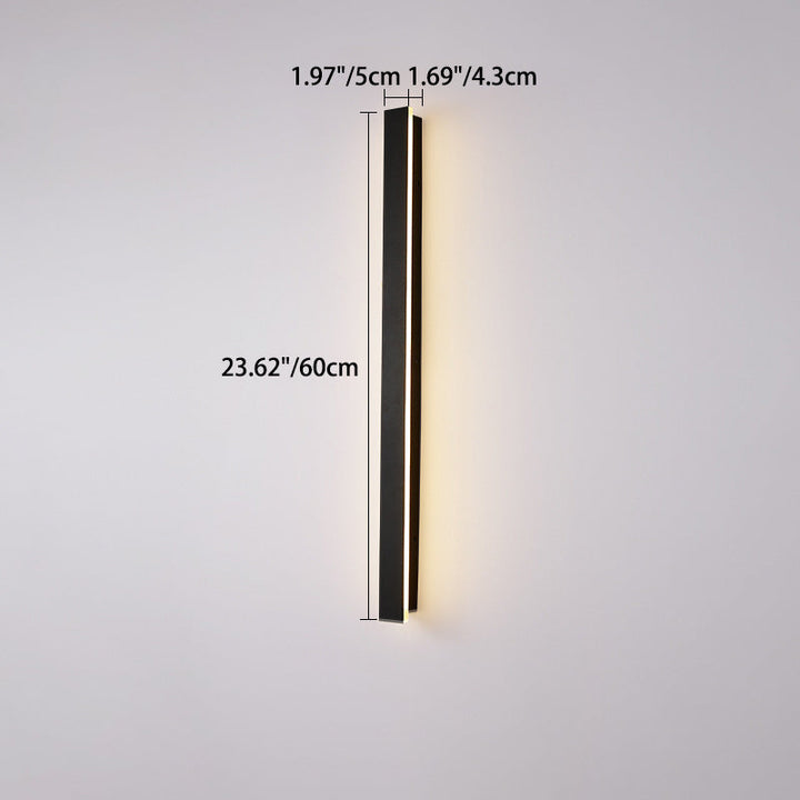 Modern Minimalist Long Rectangular Aluminum Acrylic LED Wall Sconce Lamp For Garden | Kalsten