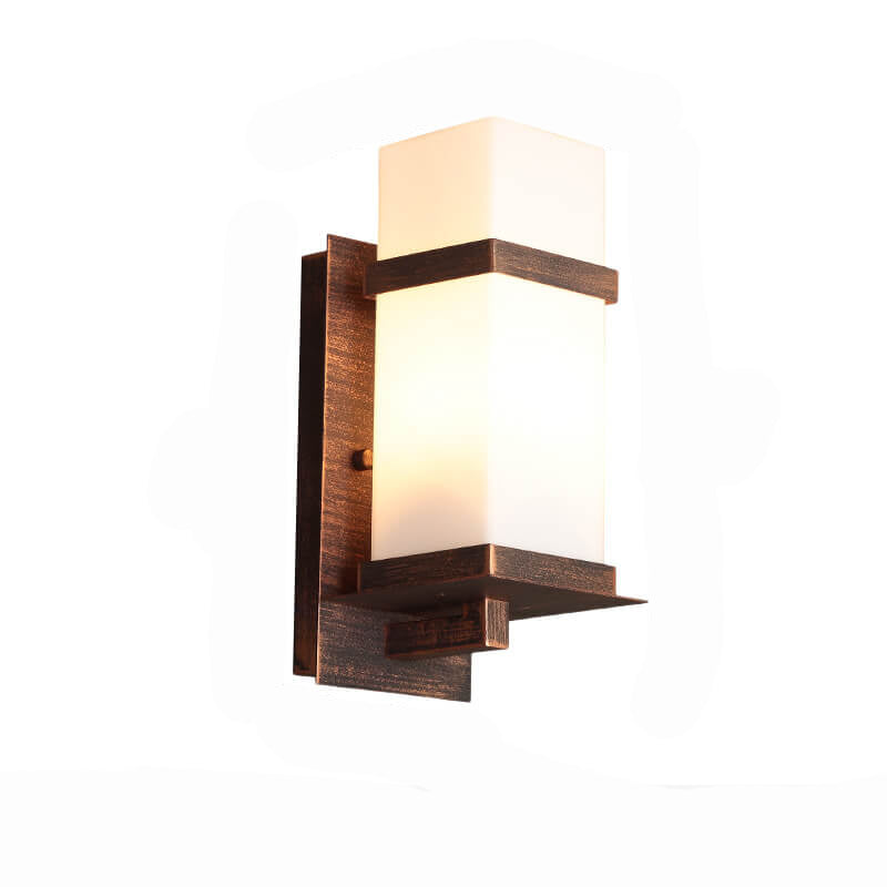 Modern Chinese Square Outdoor Waterproof 1-Light Wall Sconce Lamp | Kalsten