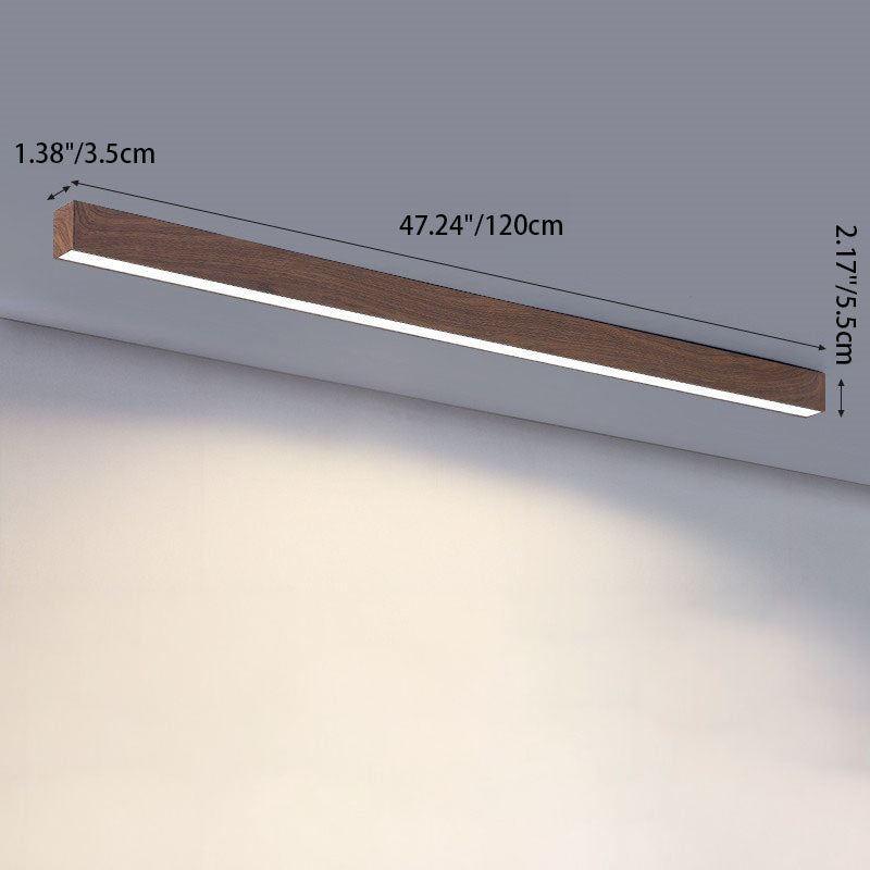 Flush Mount Ceiling Light Aluminum 23.6 in 12W Walnut Living Room Bedroom LED Modern Lighting Fixture | Kalsten