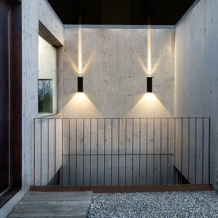 Kalsten | Modern Waterproof LED Outdoor Wall Light | Rectangular Up/Down Aluminum Fixture