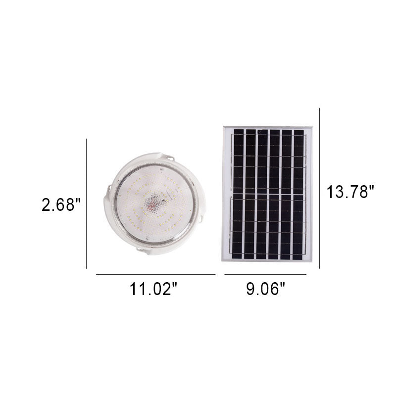 Modern Round Solar LED Remote Control Outdoor Indoor Flush Mount Lighting | Kalsten