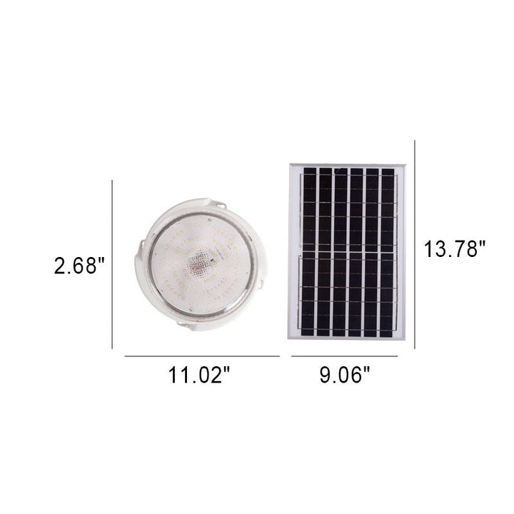 Modern Round Solar LED Remote Control Outdoor Indoor Flush Mount Lighting | Kalsten