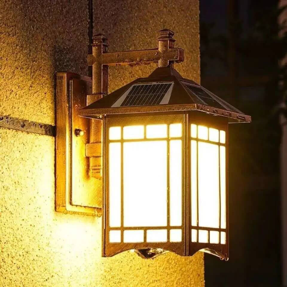 Modern Waterproof Solar Aluminum Chinese Pavilion Shape 1-Light Wall Sconce Lamp | Kalsten