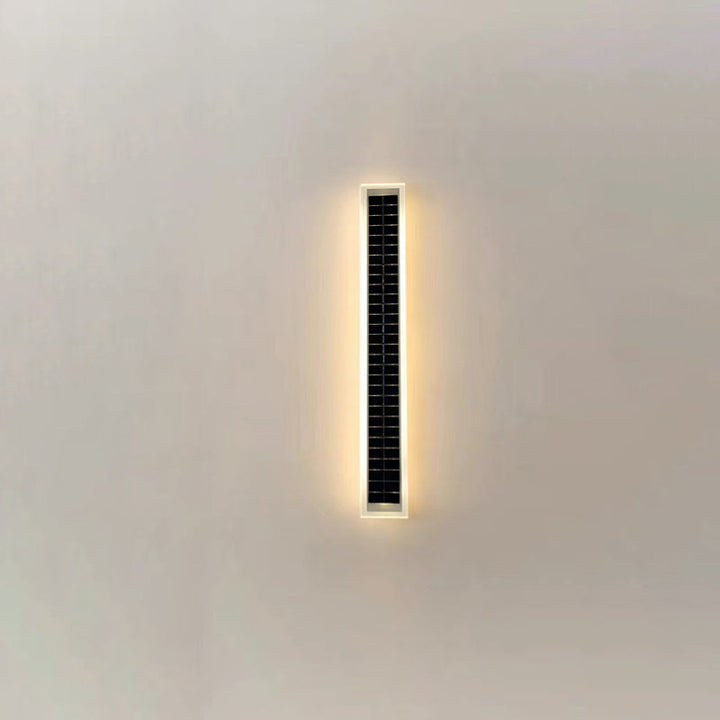 Minimalist Outdoor Solar Rectangular Strip Waterproof Patio LED Wall Sconce Lamp | Kalsten