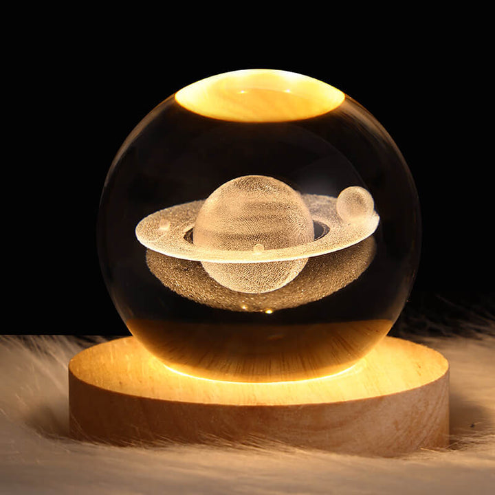 Creative Decorative Star System Crystal Ball USB LED Night Light Table Lamp | Kalsten