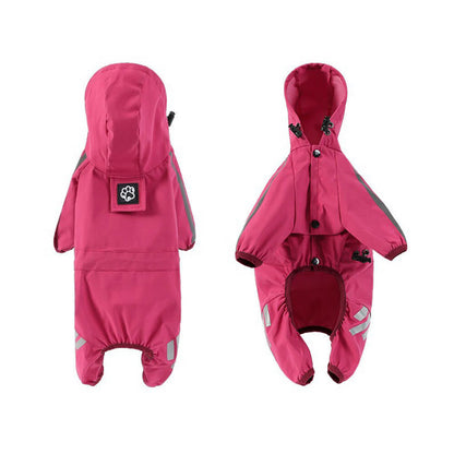 Skanto | RainBuddy Waterproof Dog Rain Suit | Reflective Stripes | Adjustable & With Hood