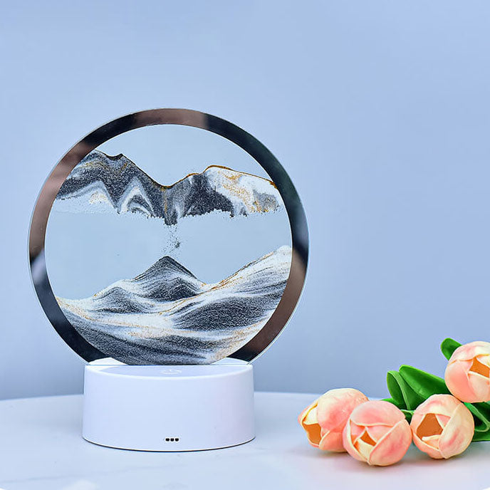 Creative Round Hourglass Quicksand 3D LED Night Light Table Lamp | Kalsten