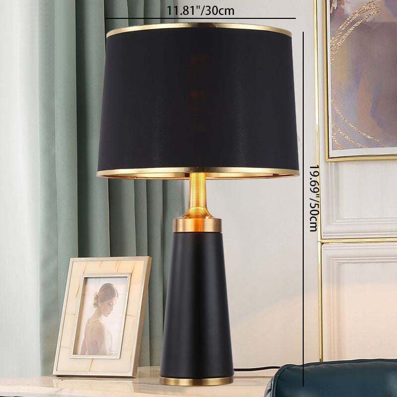 Modern Transitional Cylinder Iron Fabric 1-Light Table Lamp for the Living Room | Kalsten