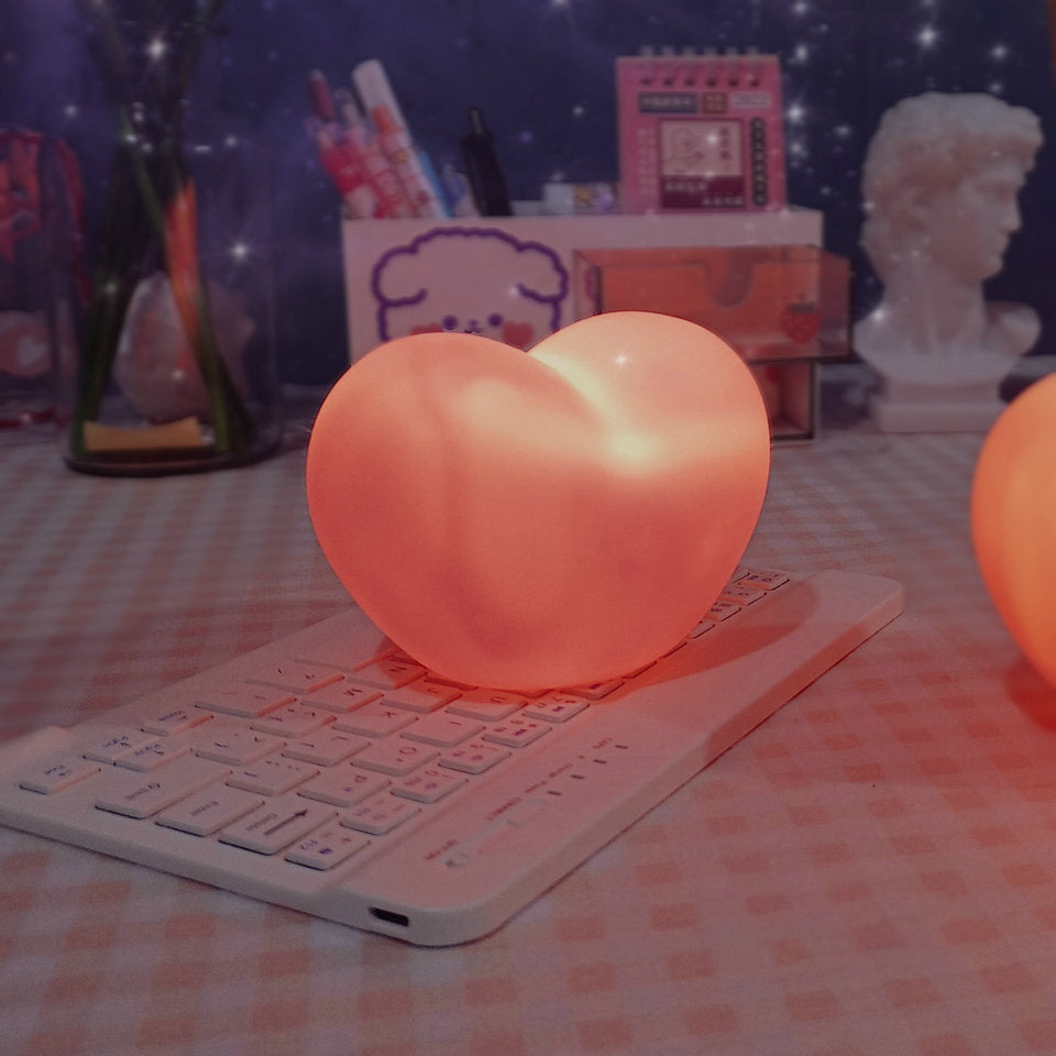 LuvSphere Silicone LED Night Light | Heart-Shaped Design | Table Lamp | Warm Mood Light | Decorative | Kalsten