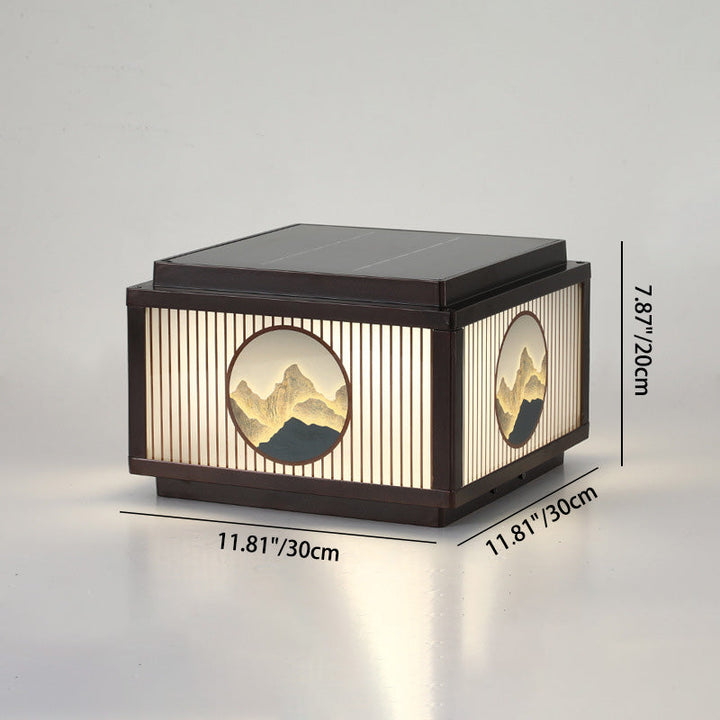 Modern Minimalist Solar Waterproof Square Aluminum Glass LED Post Head Light For Garden | Kalsten