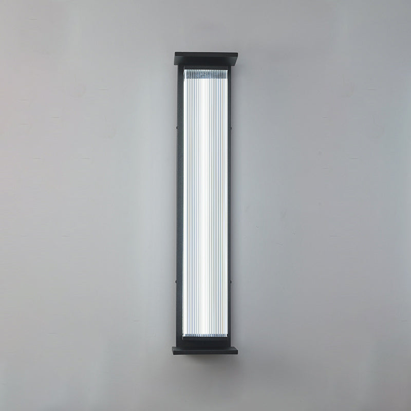 Modern Minimalist Waterproof Rectangular Stainless Steel Acrylic LED Wall Sconce Lamp For Outdoor Patio | Kalsten