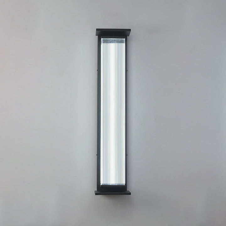 Modern Minimalist Waterproof Rectangular Stainless Steel Acrylic LED Wall Sconce Lamp For Outdoor Patio | Kalsten