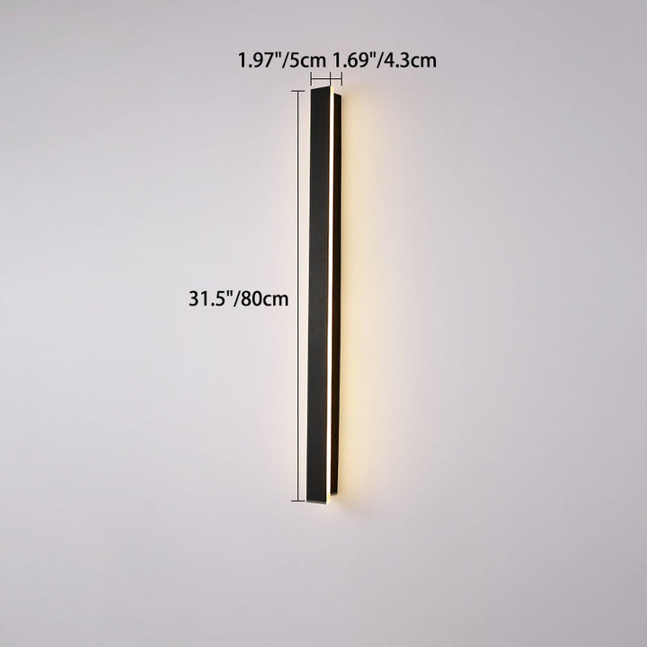 Modern Minimalist Long Rectangular Aluminum Acrylic LED Wall Sconce Lamp For Garden | Kalsten