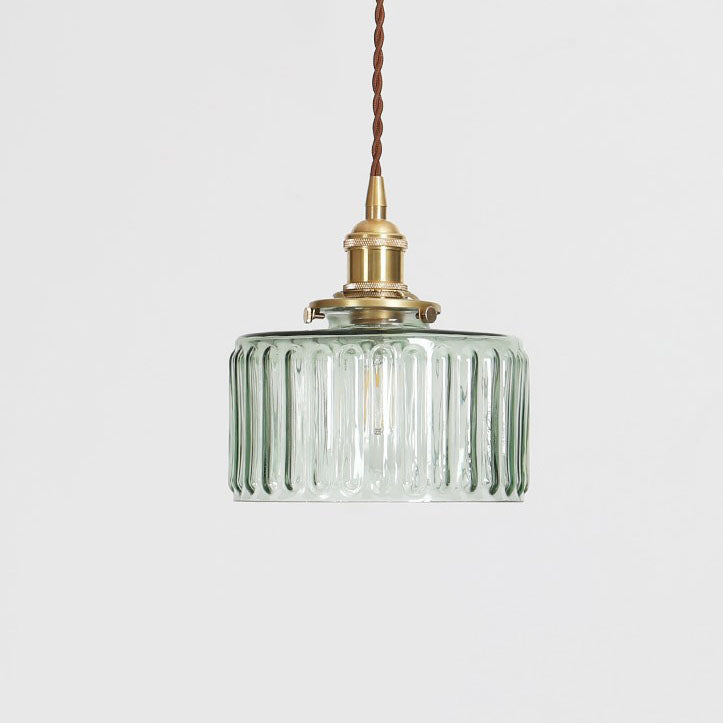 Pendant Light Glass Copper 6 in Clear Modern Hallway Living Room Bedroom LED Incandescent Fluorescent Hardwired Fixture | Kalsten