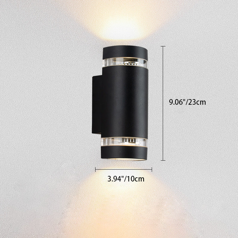 Contemporary Industrial Waterproof Aluminum Cylinder LED Up And Down Luminous Spotlight Wall Sconce Lamp For Outdoor Patio | Kalsten