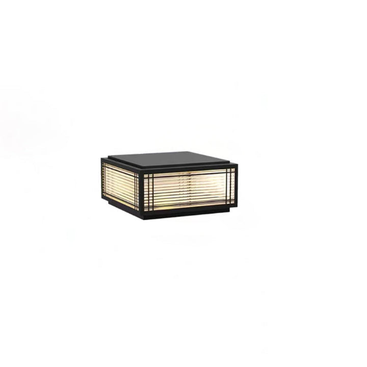 Traditional Chinese Square Aluminum Glass 1-Light Post Head Light For Garden | Kalsten