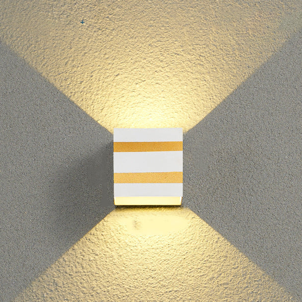 Outdoor Minimalist Square Cube Aluminum Waterproof LED Wall Sconce Lamp | Kalsten