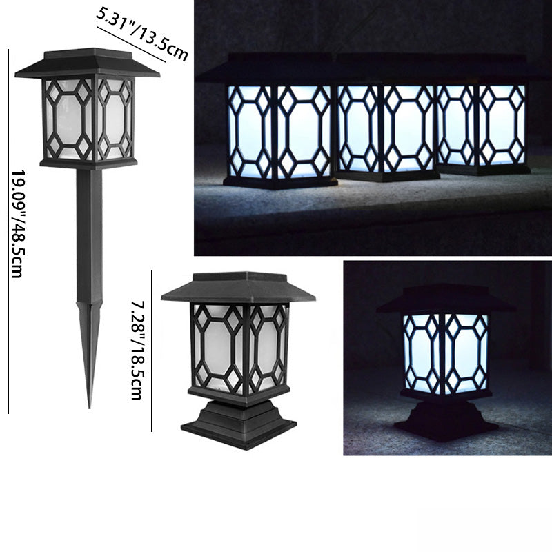 Traditional European Waterproof Solar ABS PC Plastic Rectangular LED Landscape Lighting For Garden | Kalsten