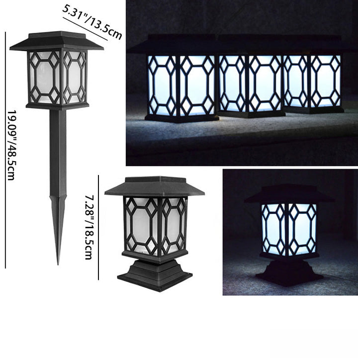 Traditional European Waterproof Solar ABS PC Plastic Rectangular LED Landscape Lighting For Garden | Kalsten