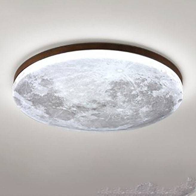 Flush Mount Ceiling Light Wood 14.96 in Modern Hallway Living Room Bedroom LED Fixture 24W 2400lm | Kalsten