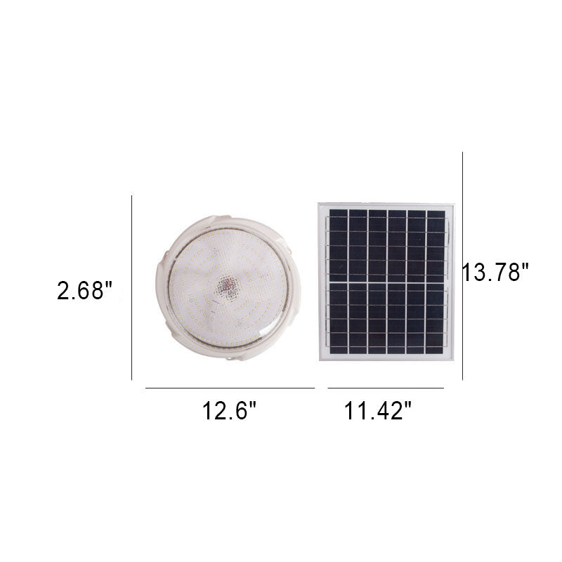 Modern Round Solar LED Remote Control Outdoor Indoor Flush Mount Lighting | Kalsten