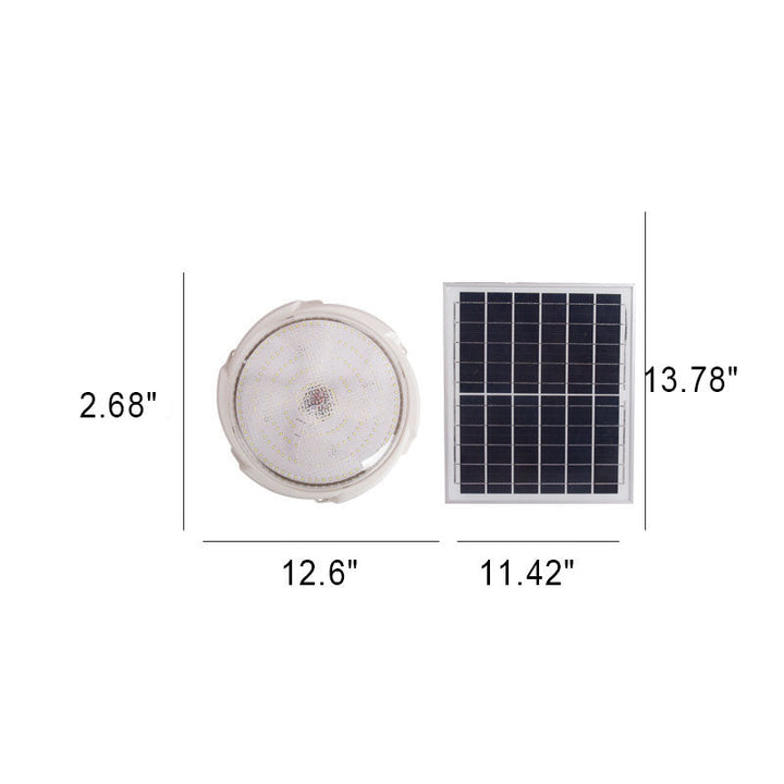 Modern Round Solar LED Remote Control Outdoor Indoor Flush Mount Lighting | Kalsten