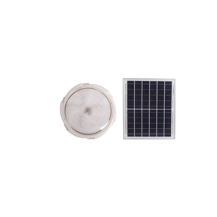 Modern Round Solar LED Remote Control Outdoor Indoor Flush Mount Lighting | Kalsten