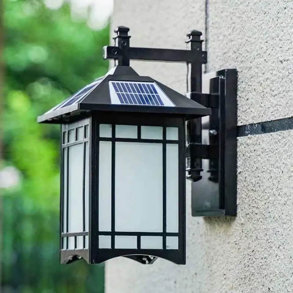 Modern Waterproof Solar Aluminum Chinese Pavilion Shape 1-Light Wall Sconce Lamp | Kalsten