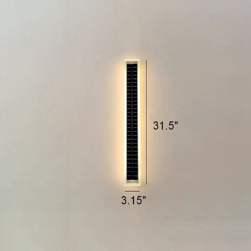 Minimalist Outdoor Solar Rectangular Strip Waterproof Patio LED Wall Sconce Lamp | Kalsten