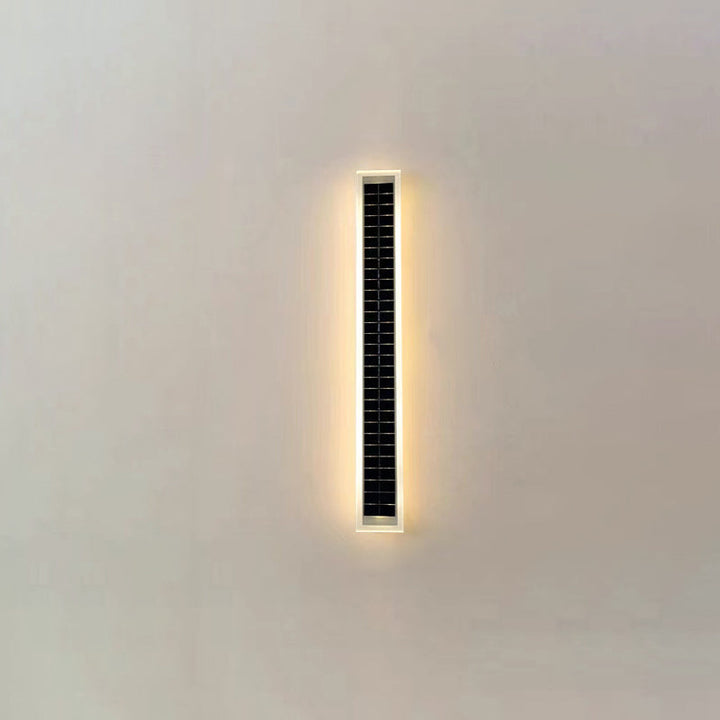Minimalist Outdoor Solar Rectangular Strip Waterproof Patio LED Wall Sconce Lamp | Kalsten