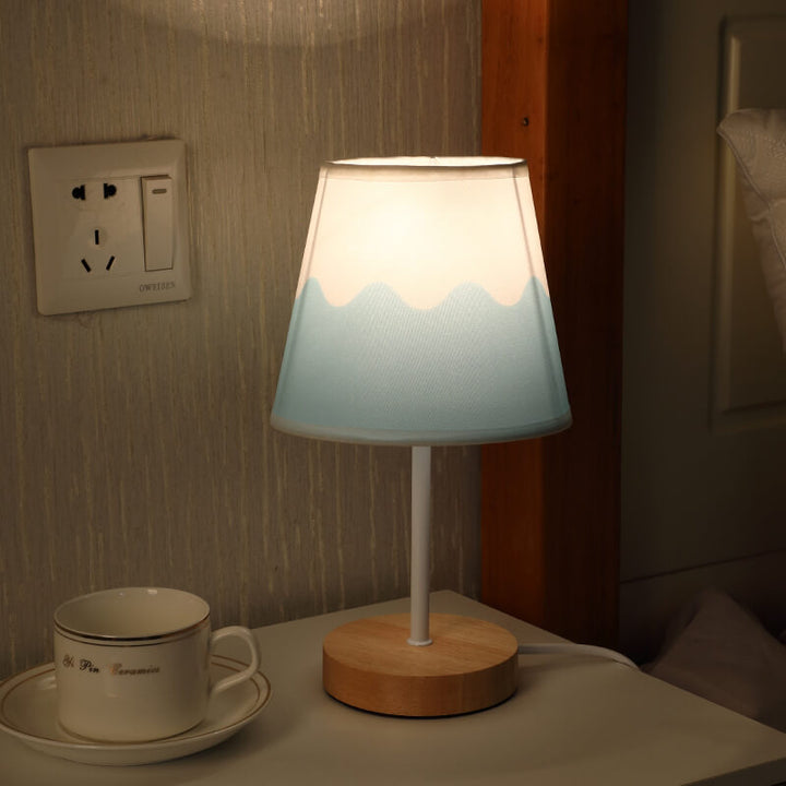 Nordic Vintage Fabric Cone Solid Wood LED Table Lamp | Kalsten