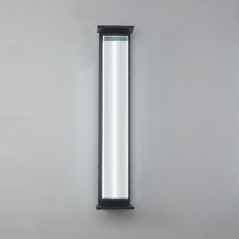 Modern Minimalist Waterproof Rectangular Stainless Steel Acrylic LED Wall Sconce Lamp For Outdoor Patio | Kalsten