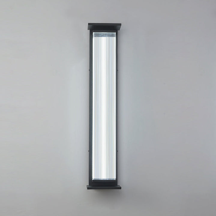 Modern Minimalist Waterproof Rectangular Stainless Steel Acrylic LED Wall Sconce Lamp For Outdoor Patio | Kalsten