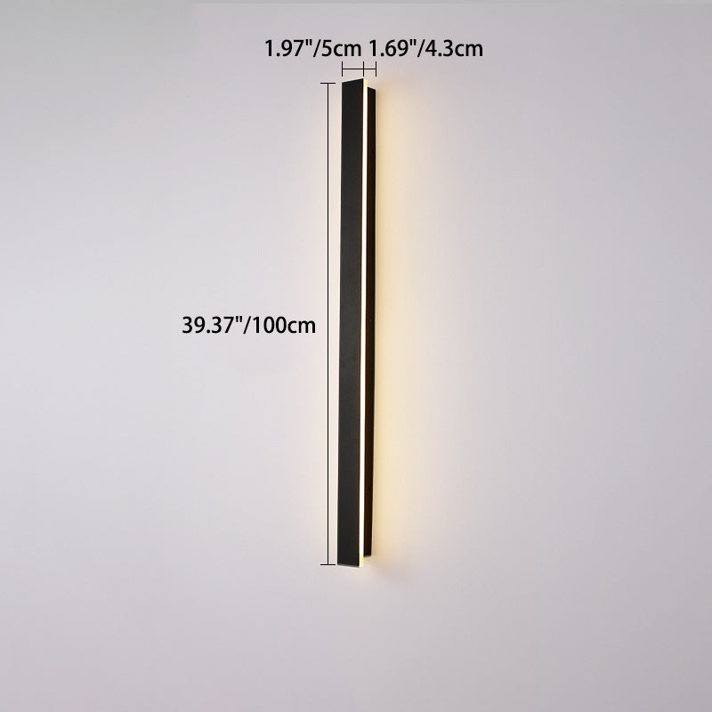 Modern Minimalist Long Rectangular Aluminum Acrylic LED Wall Sconce Lamp For Garden | Kalsten