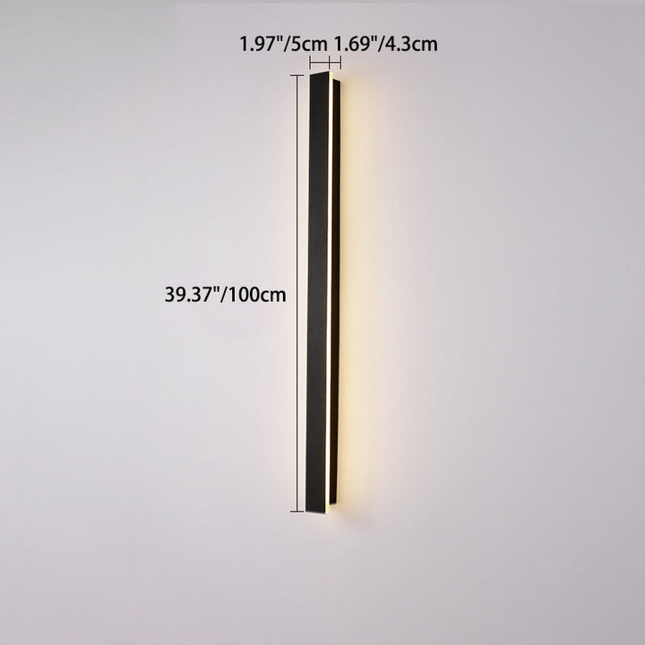 Modern Minimalist Long Rectangular Aluminum Acrylic LED Wall Sconce Lamp For Garden | Kalsten