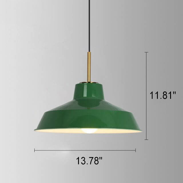 Kalsten | RetroDome Industrial Vintage Pendant Light | Green Iron Dome Design | Single Light | Rustic Ceiling Lighting