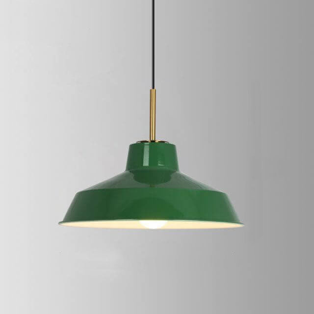 Kalsten | RetroDome Industrial Vintage Pendant Light | Green Iron Dome Design | Single Light | Rustic Ceiling Lighting
